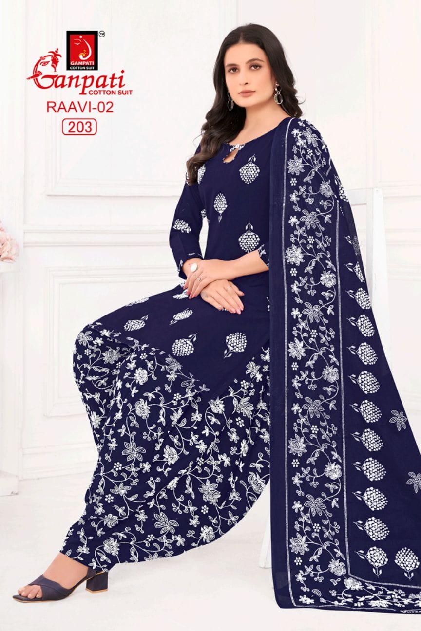 Raavi Vol 02 By Ganpati Heavy Cotton Printed Dress Material Wholesale Clothing Suppliers In India